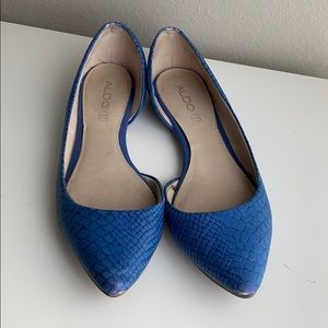 ALDO Blue Snakeskin Flats